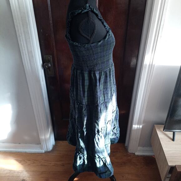 J Crew Tartan Plaid Smocked Womens MEDIUM Tiered $128 Dress Cotton Poplin - Picture 11 of 16